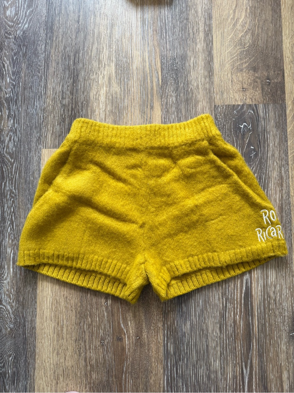 Cozy Mustard Knit Lounge Shorts XS | Soft Sweater Shorts Fall Aesthetic